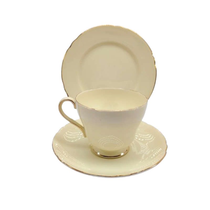 Shelley Pastel Pale Yellow Trio Cup Saucer and Plate