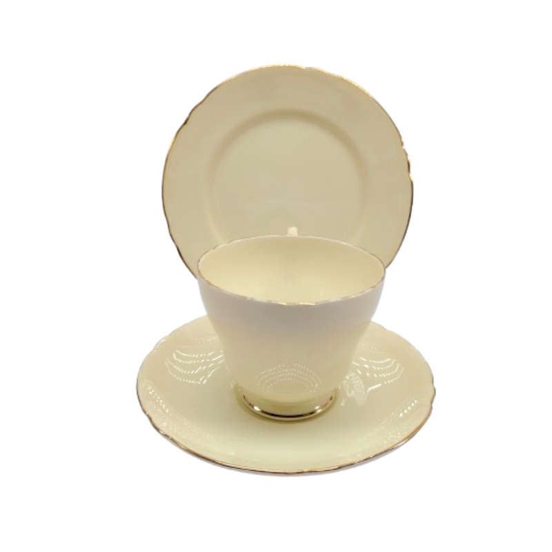 Shelley Pastel Pale Yellow Trio Cup Saucer and Plate