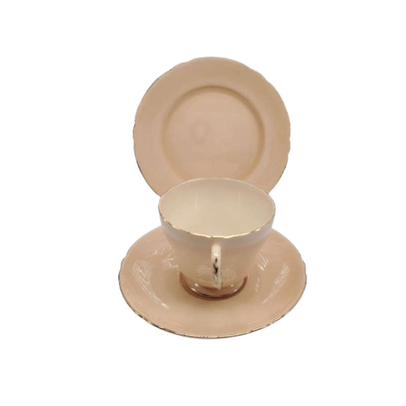 Shelley Pastel Peach Trio Cup Saucer and Plate