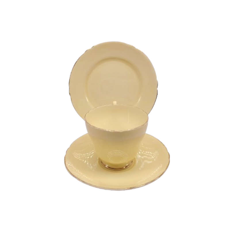 Shelley Pastel Yellow Trio Cup Saucer and Plate