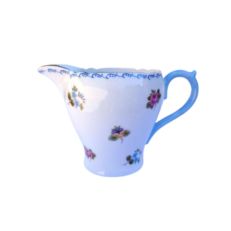Shelley Milk Jug with Pansies, Roses and Forget-me-nots