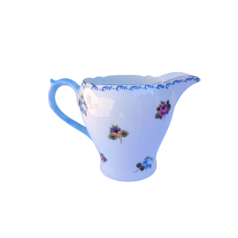Shelley Milk Jug with Pansies, Roses and Forget-me-nots