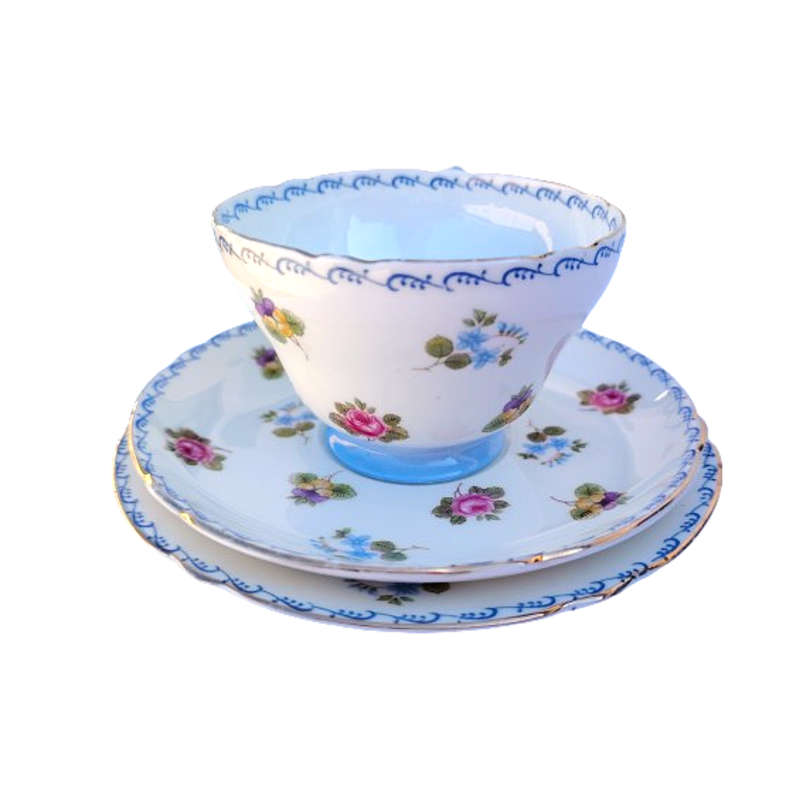 Shelley Trio Pansies, Roses and Forget-me-nots