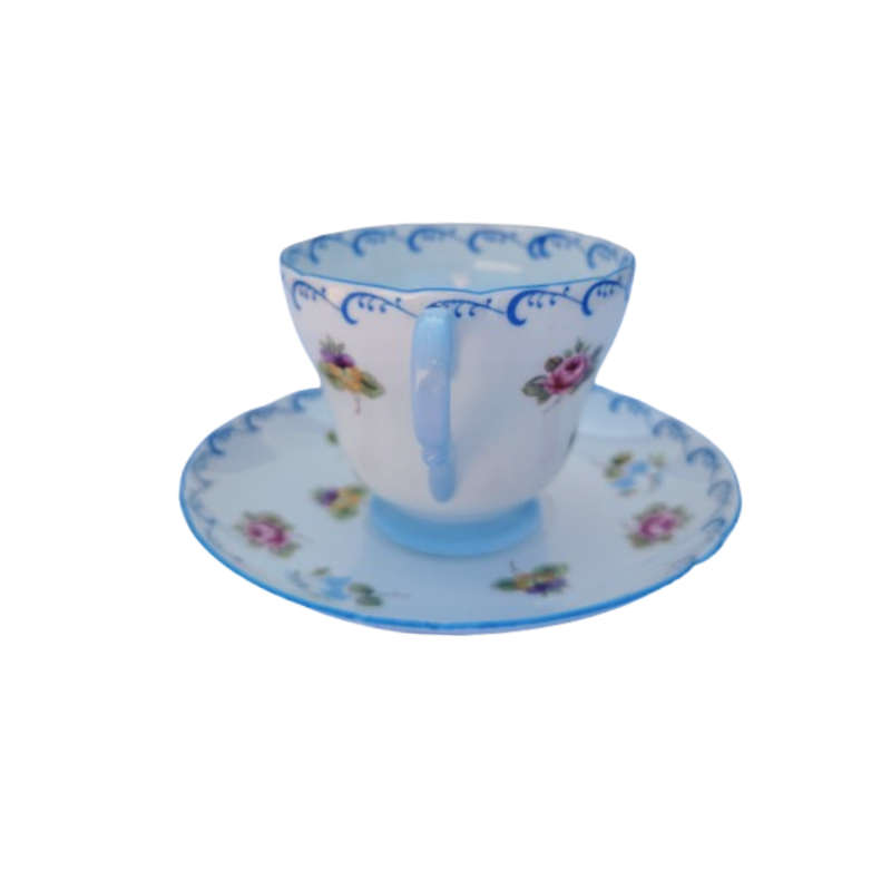 Shelley Duo Pansies, Roses and Forget-me-nots