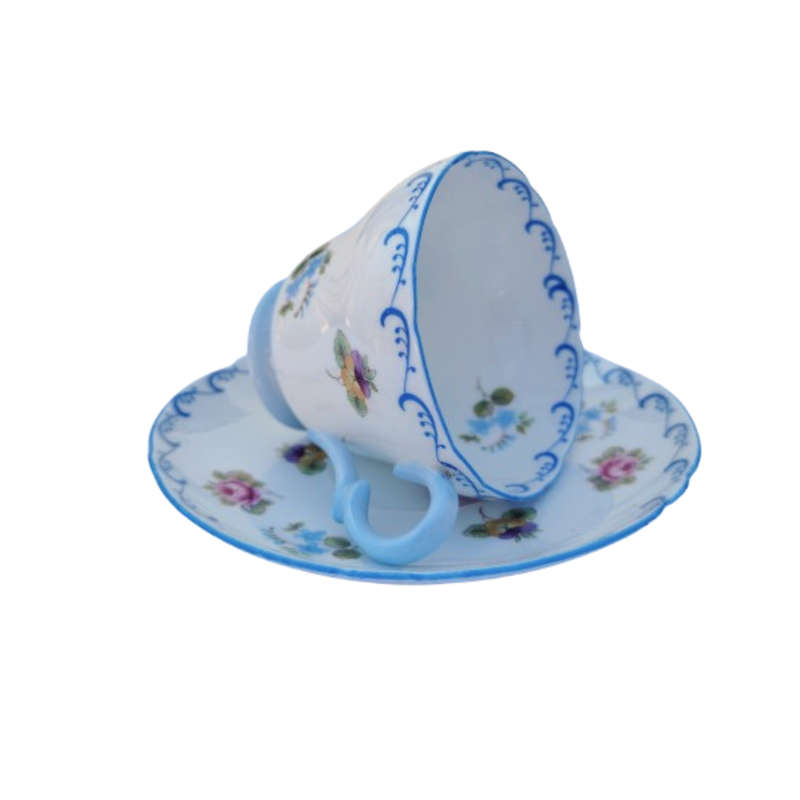Shelley Duo Pansies, Roses and Forget-me-nots