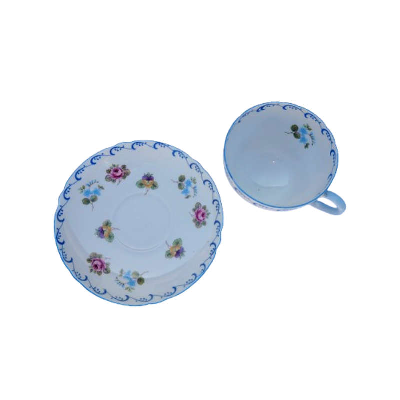 Shelley Duo Pansies, Roses and Forget-me-nots