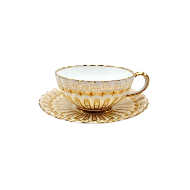 Jeweled Spode Copeland Cup and Saucer Duo Teacup and saucer