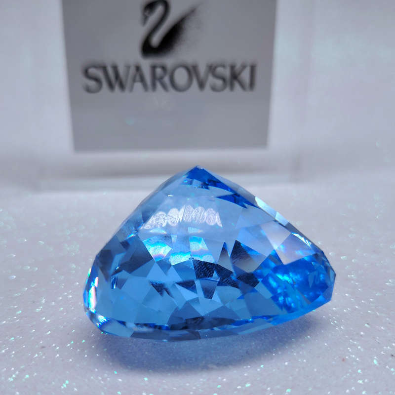 Swarovski Silver Crystal Retired Blue Heart