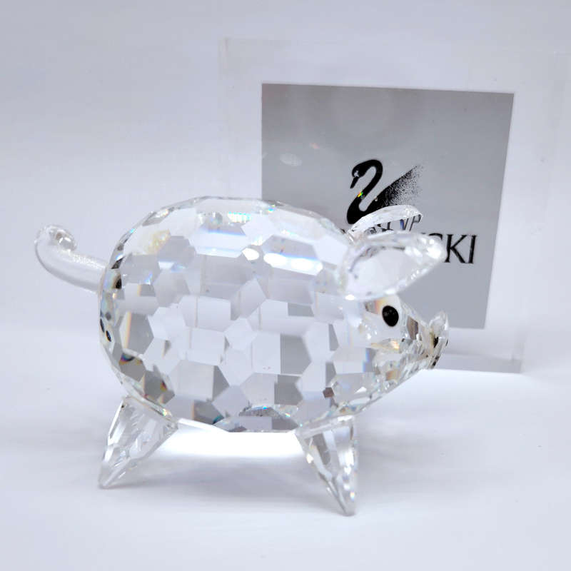 Swarovski Silver Crystal large pig with crystal tail