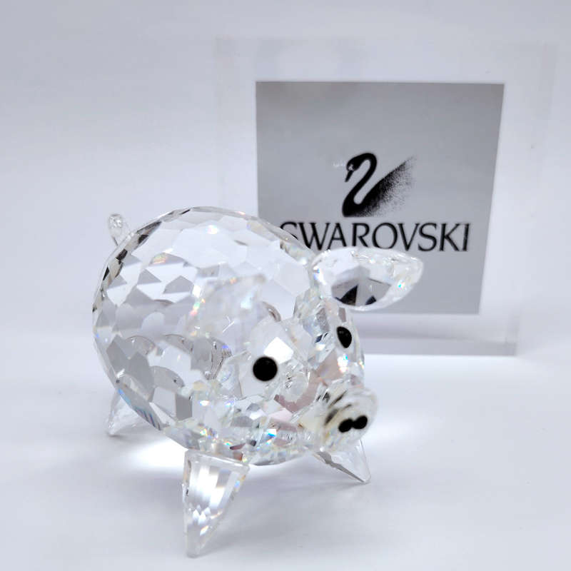 Swarovski Silver Crystal large pig with crystal tail