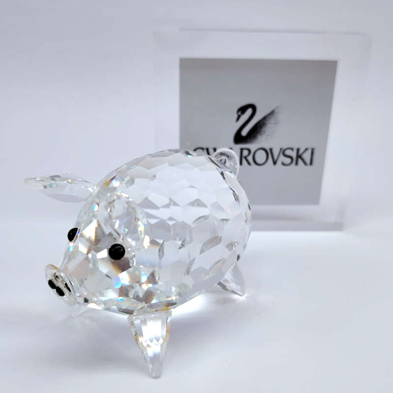 Swarovski Silver Crystal large pig with crystal tail