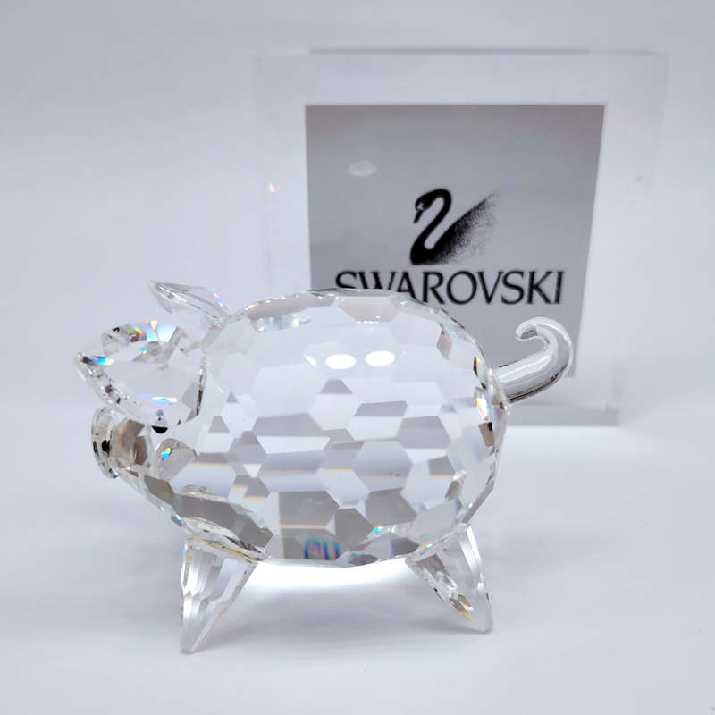 Swarovski Silver Crystal large pig with crystal tail