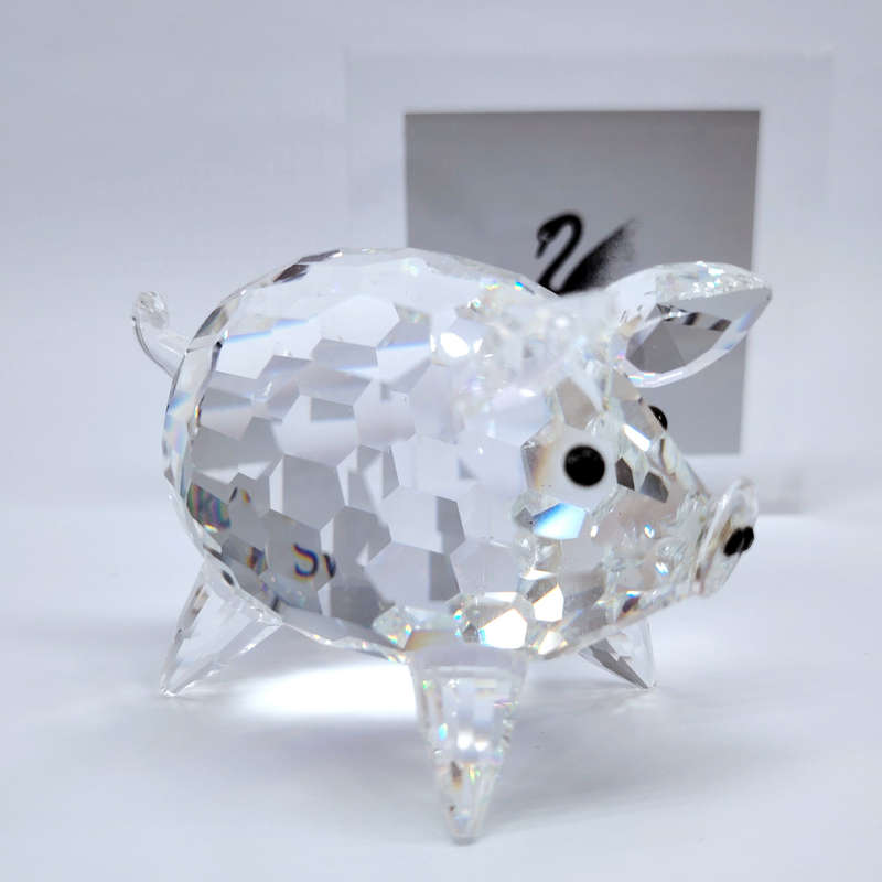 Swarovski Silver Crystal large pig with crystal tail
