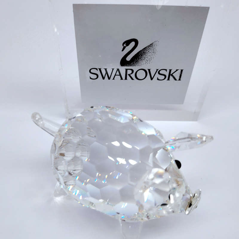 Swarovski Silver Crystal large pig with crystal tail