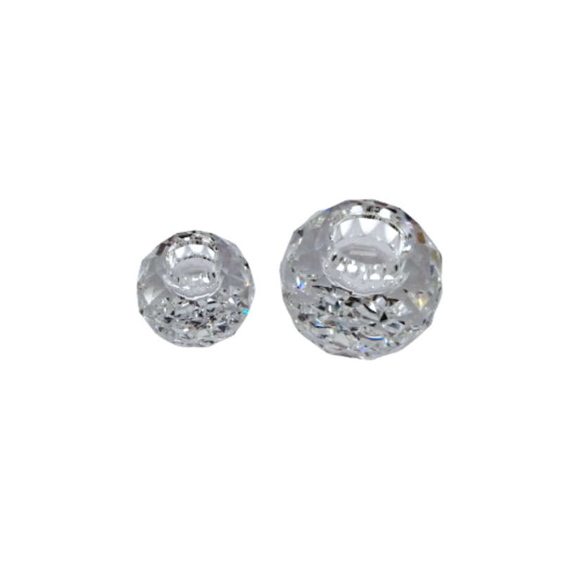 Swarovski Silver Crystal Global Ball Medium and Small Candleholders
