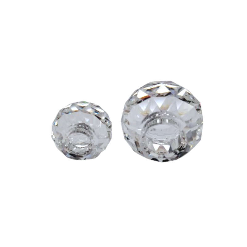 Swarovski Silver Crystal Global Ball Medium and Small Candleholders
