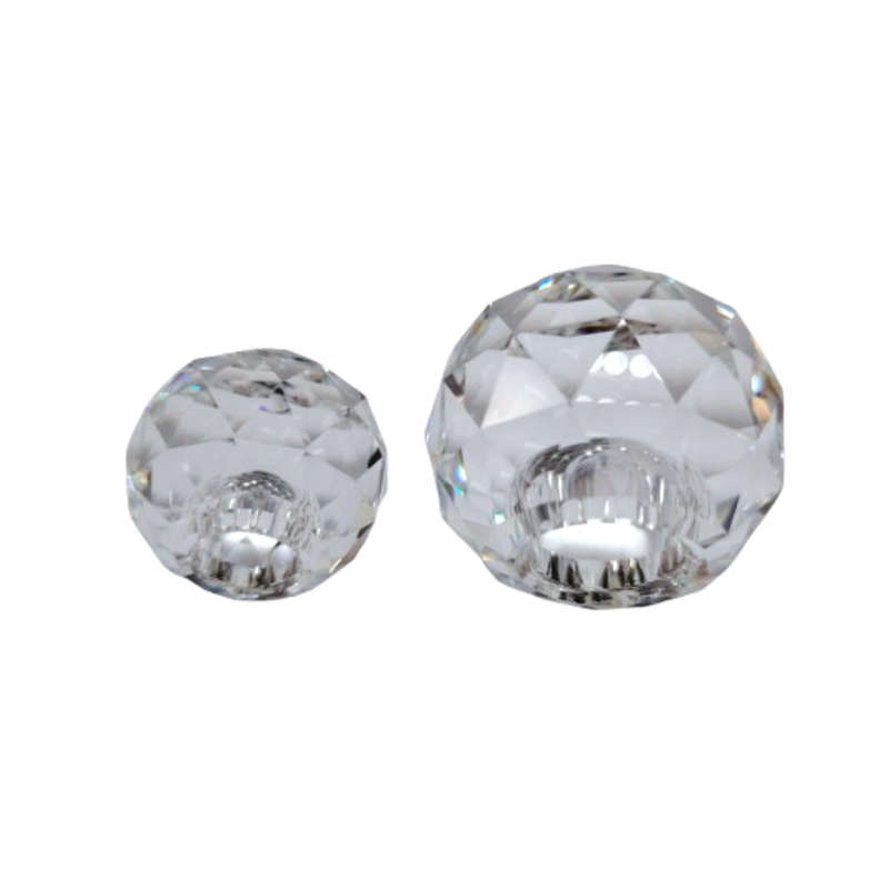 Swarovski Silver Crystal Global Ball Medium and Small Candleholders