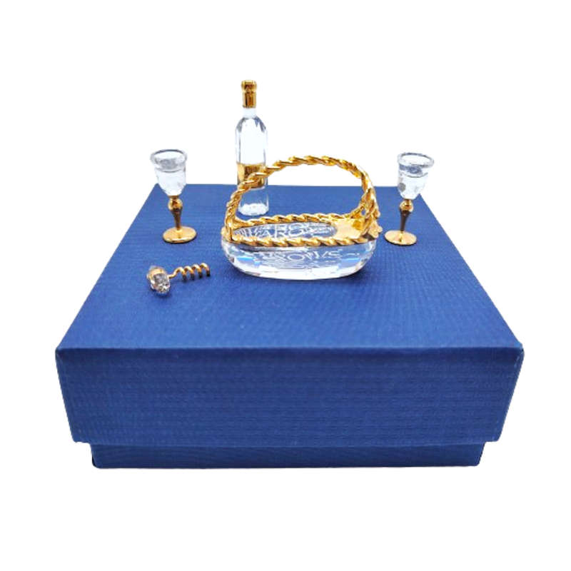 Swarovski Crystal Memories Wine Picnic Set Gold Plated