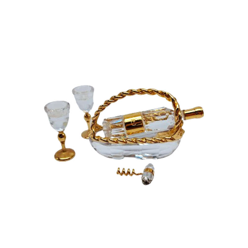 Swarovski Crystal Memories Wine Picnic Set Gold Plated