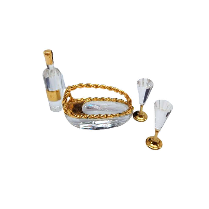 Swarovski Crystal Memories Wine Picnic Set Gold Plated