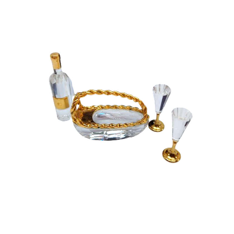 Swarovski Crystal Memories Wine Picnic Set Gold Plated