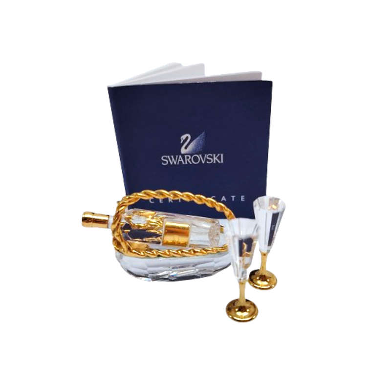 Swarovski Crystal Memories Wine Picnic Set Gold Plated