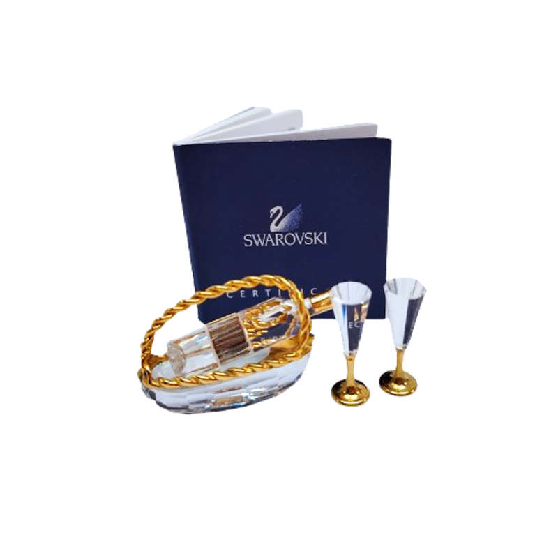 Swarovski Crystal Memories Wine Picnic Set Gold Plated