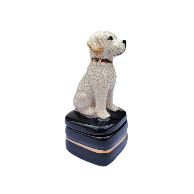 Takahashi Yellow Lab Dog Porcelain Trinket Box