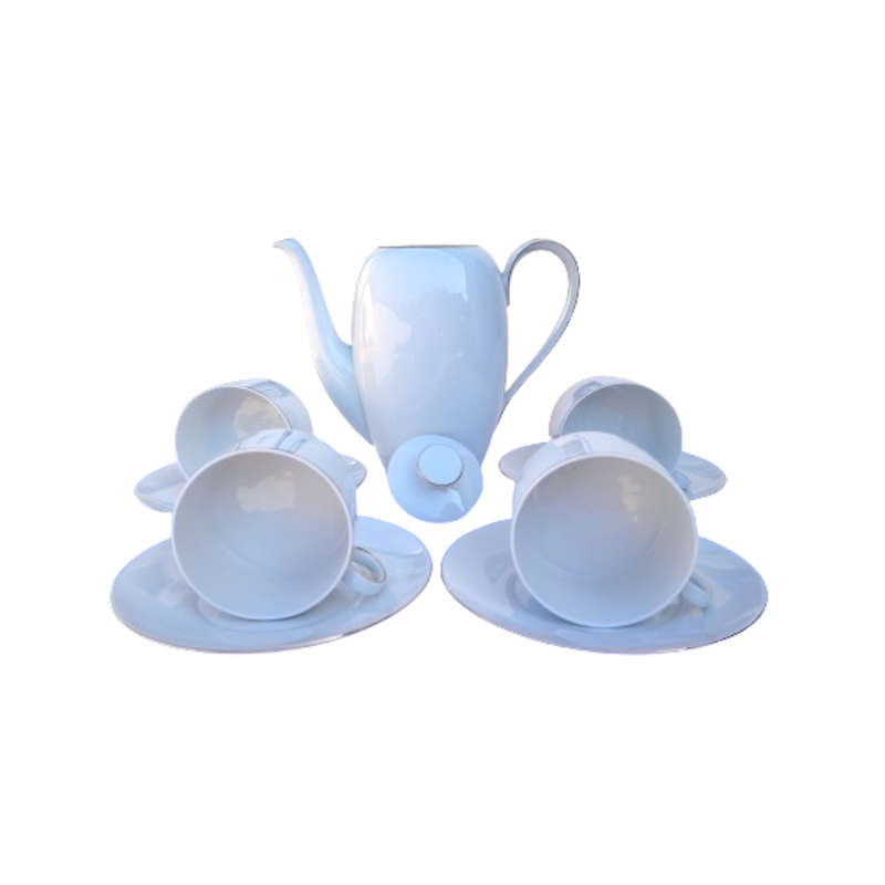 Thomas German Porcelain White with Gold trim Duo's and Tea Pot