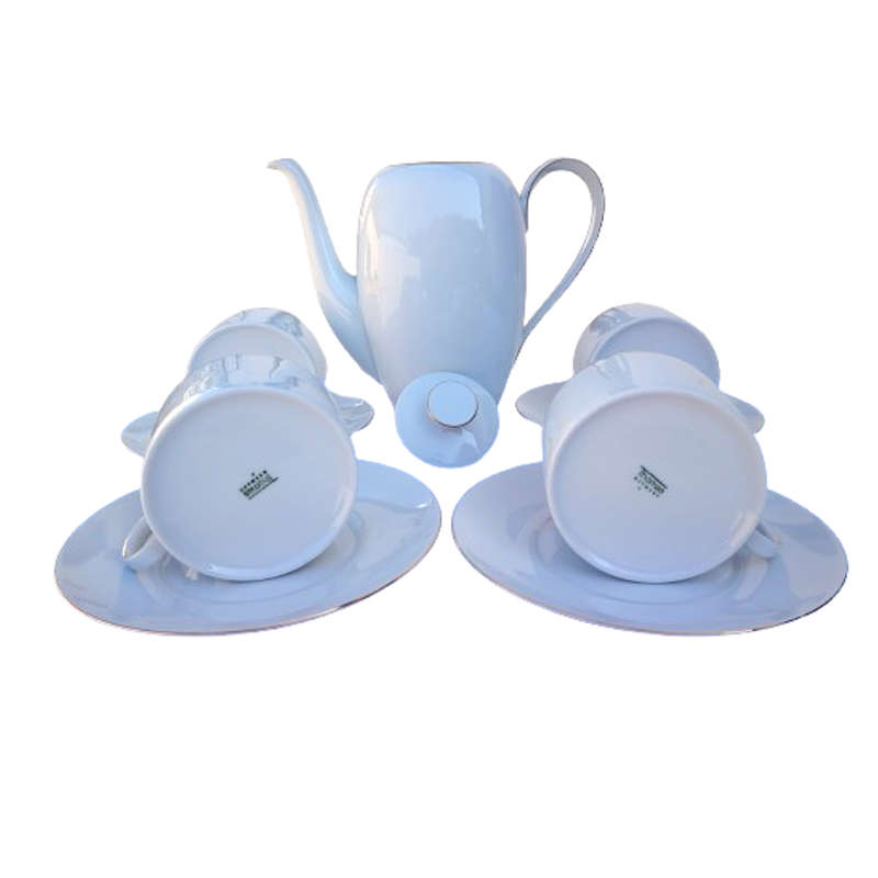 Thomas German Porcelain White with Gold trim Duo's and Tea Pot