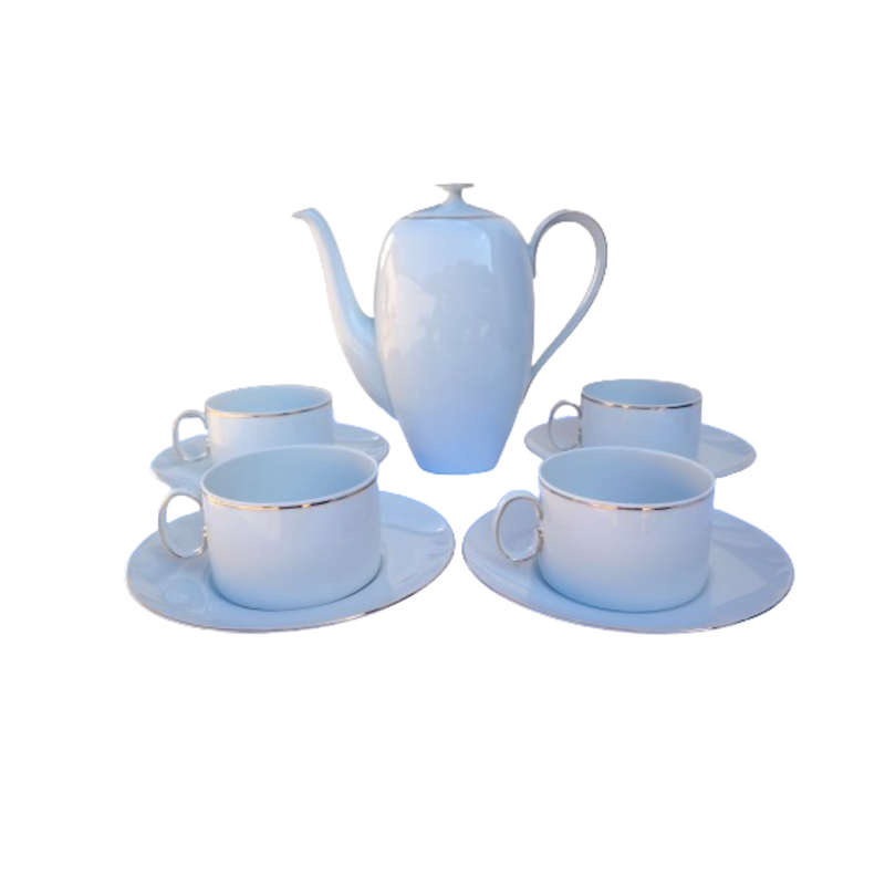 Thomas German Porcelain White with Gold trim Duo's and Tea Pot