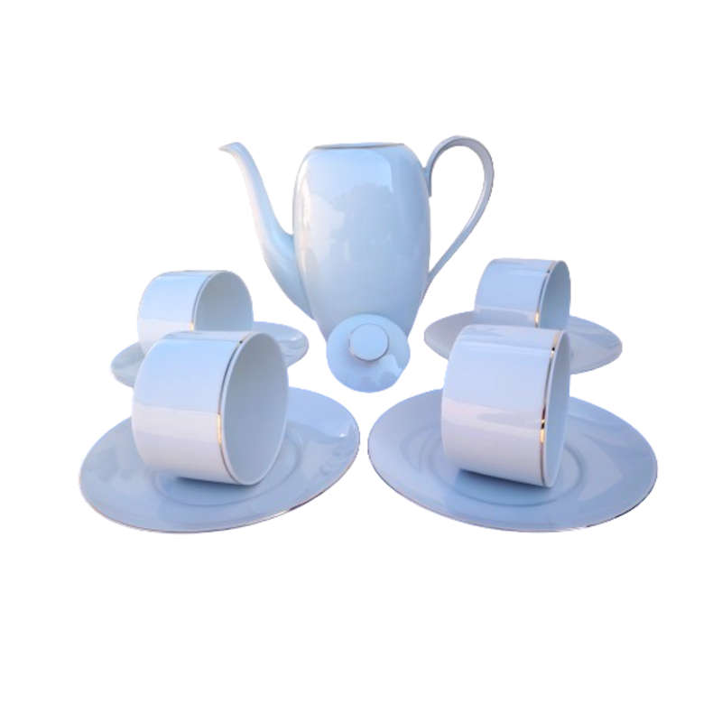 Thomas German Porcelain White with Gold trim Duo's and Tea Pot
