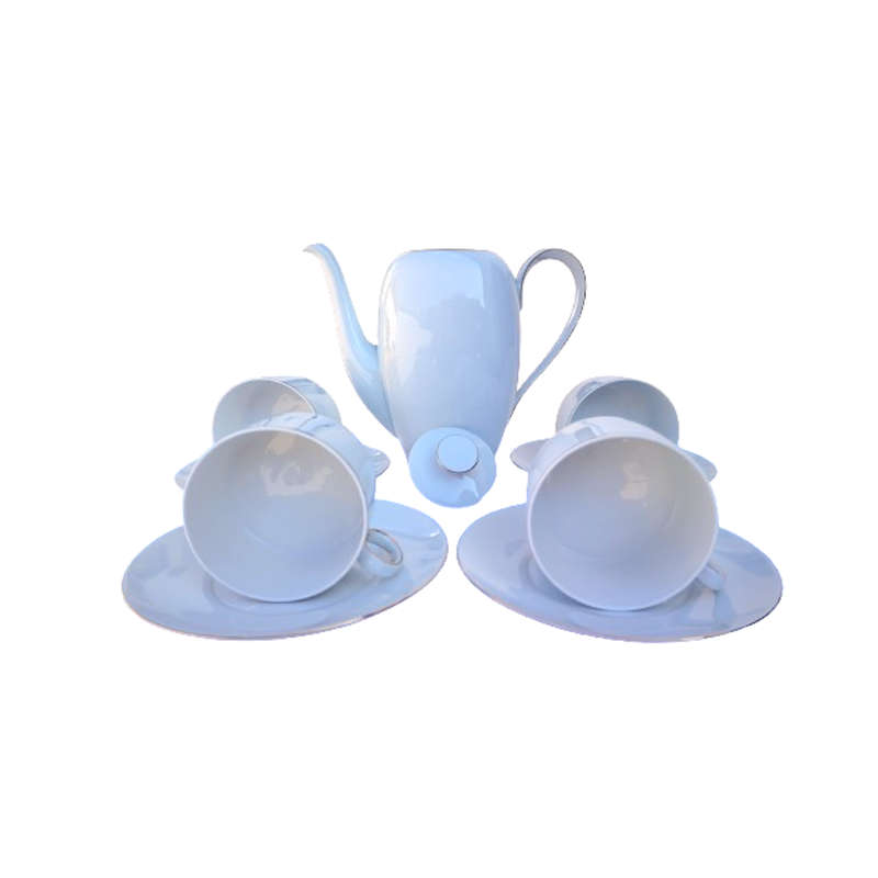 Thomas German Porcelain White with Gold trim Duo's and Tea Pot