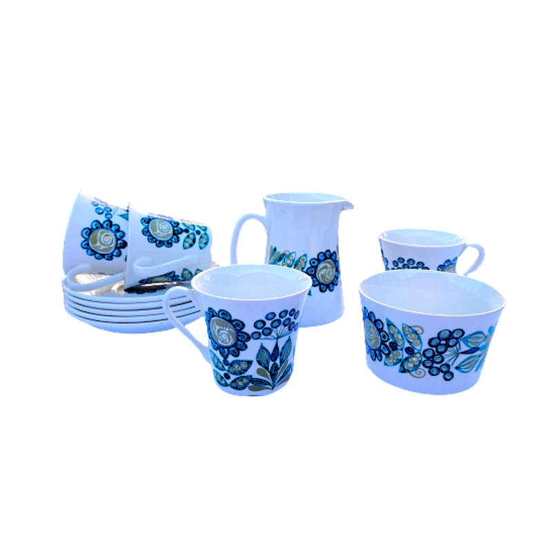 Tor Viking Figgjo Flint Norway Blue and Green Tea Set