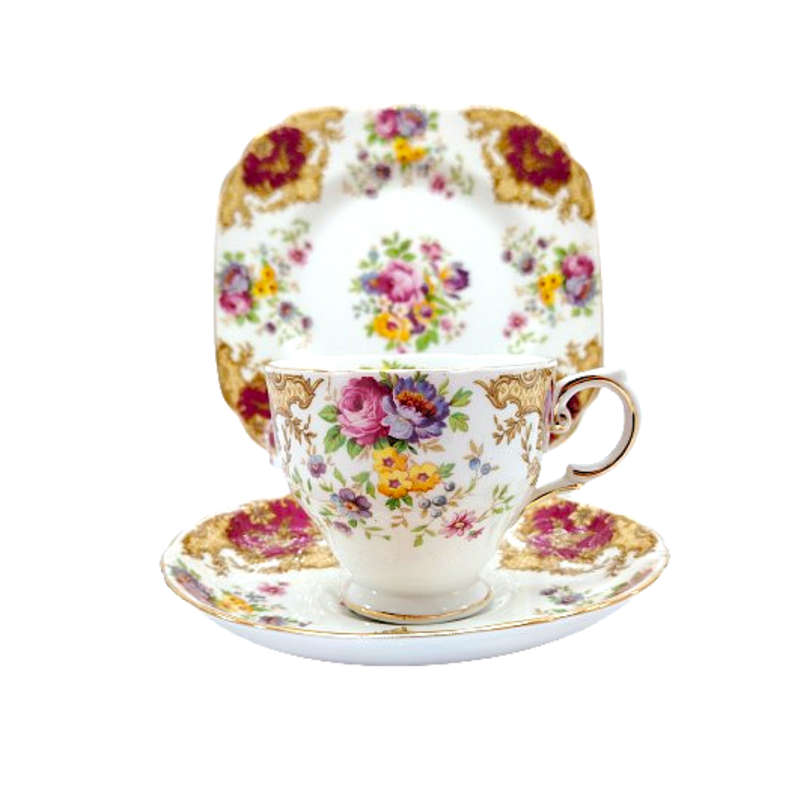Tuscan Burgundy Provence Tea Set - High Tea at Home