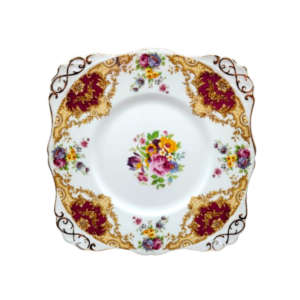 Tuscan Burgundy `Provence` Cake Plate - High Tea at Home