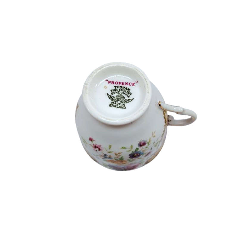 Tuscan Burgundy Provence Teacup Trio Set - High Tea at Home