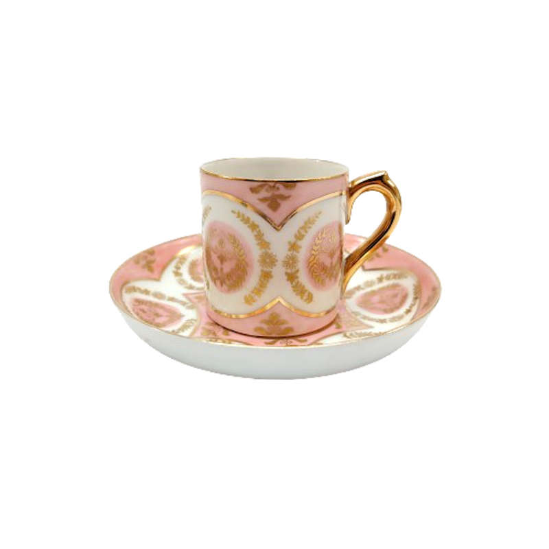 VA Portugal Duo Demitasse Cup and Saucer enamels and gilt