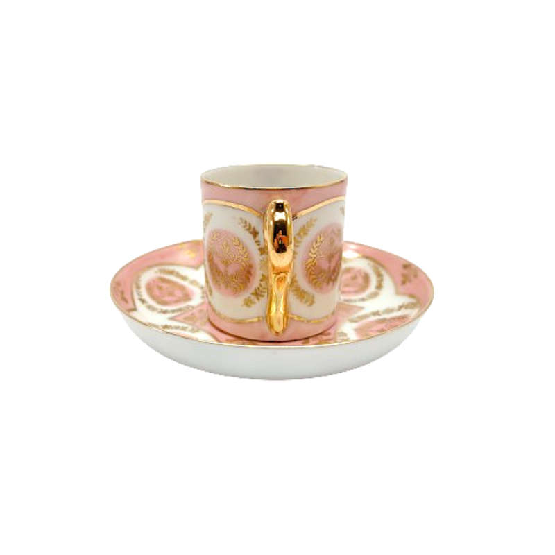 VA Portugal Duo Demitasse Cup and Saucer enamels and gilt