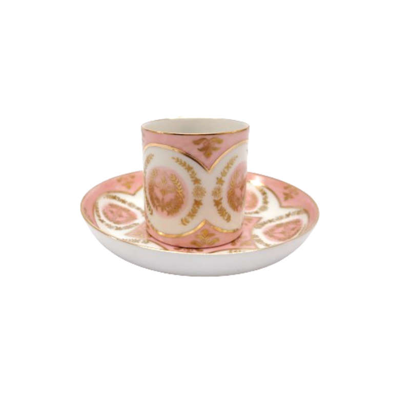 VA Portugal Duo Demitasse Cup and Saucer enamels and gilt
