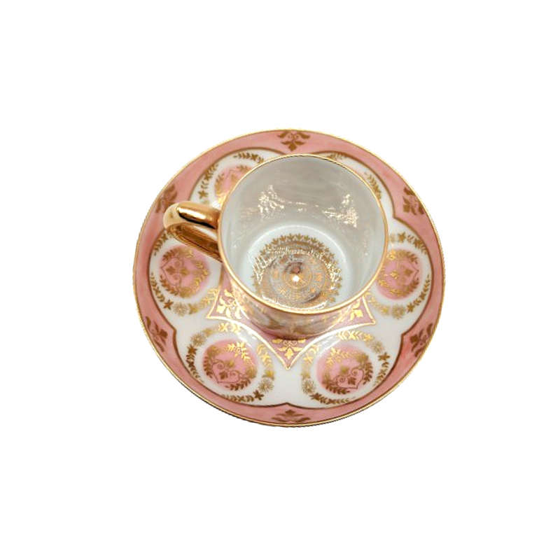 VA Portugal Duo Demitasse Cup and Saucer enamels and gilt