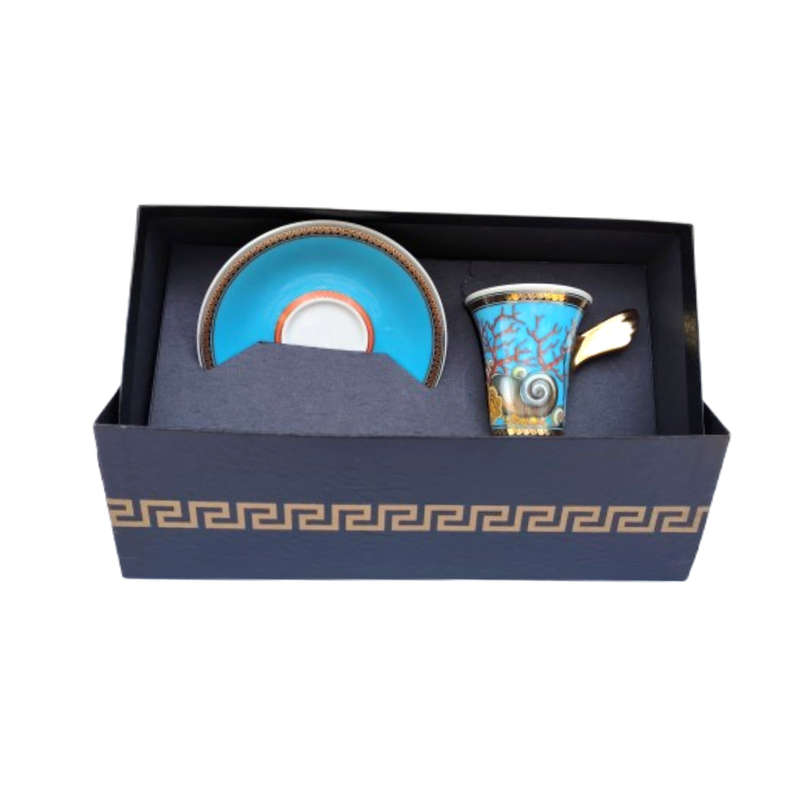 Rosenthal Versace Espresso Cup and Saucer Les Tresors de la Mer