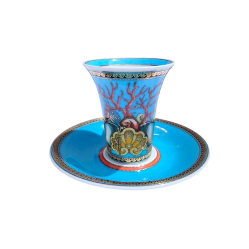 Rosenthal Versace Espresso Cup and Saucer Les Tresors de la Mer