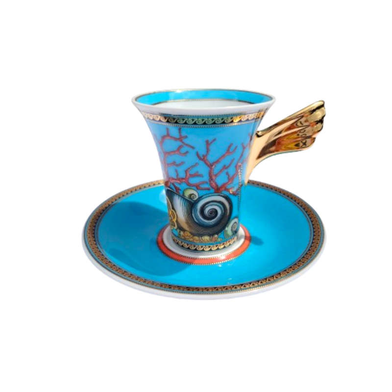 Rosenthal Versace Espresso Cup and Saucer Les Tresors de la Mer