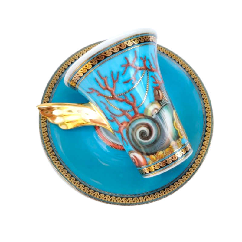 Rosenthal Versace Espresso Cup and Saucer Les Tresors de la Mer
