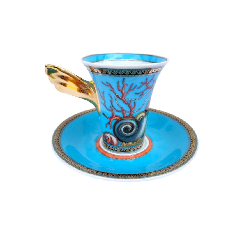 Rosenthal Versace Espresso Cup and Saucer Les Tresors de la Mer