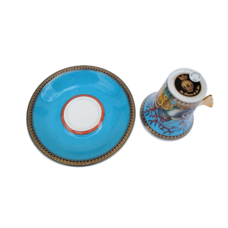 Rosenthal Versace Espresso Cup and Saucer Les Tresors de la Mer