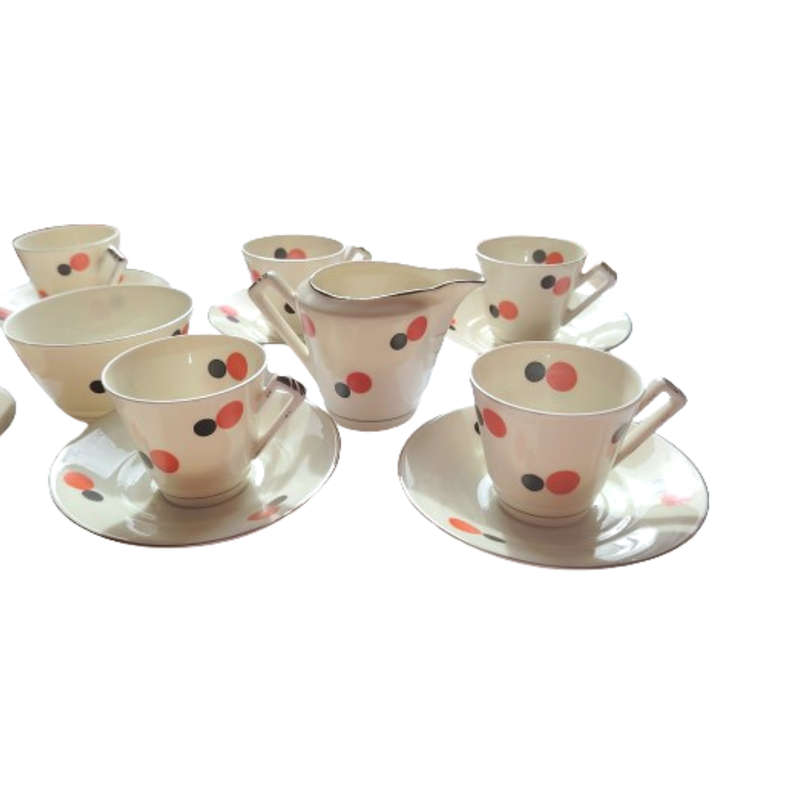 Rare vintage 1930's Czech Victoria Porcelain Art Deco Tea set
