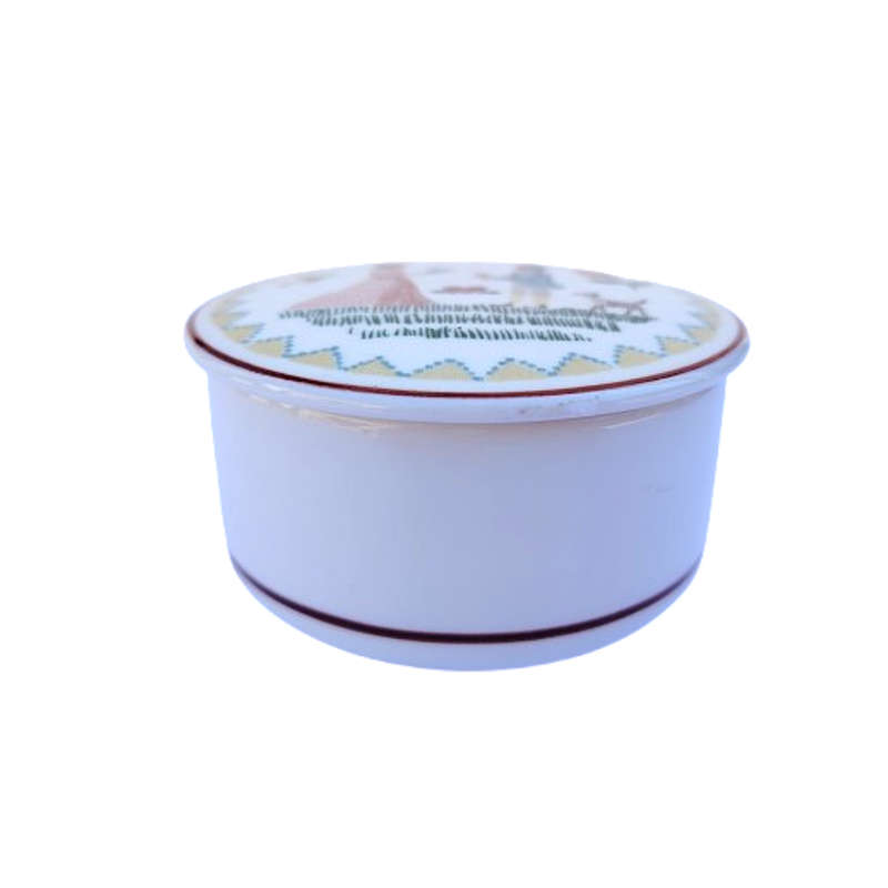 Villeroy & Boch vitro-porcelain box, American Sampler