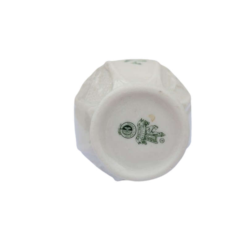 Belleek Shamrock Pattern 8 Panel Double Handled Vase